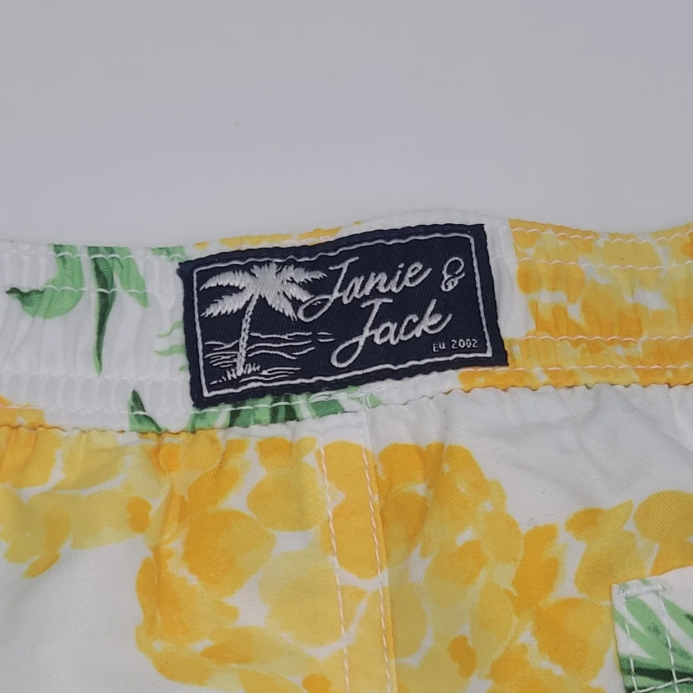 Janie and Jack baby boy pineapple swim trunks size 6-12 months